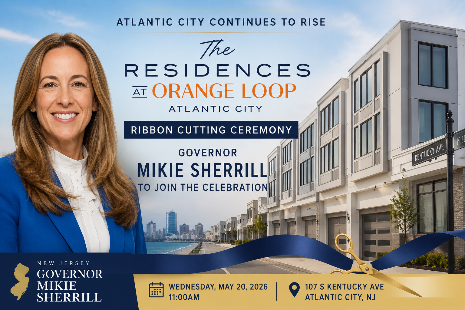 Read more about the article Governor Mikie Sherrill Heads to Atlantic City for Major Orange Loop Ribbon Cutting