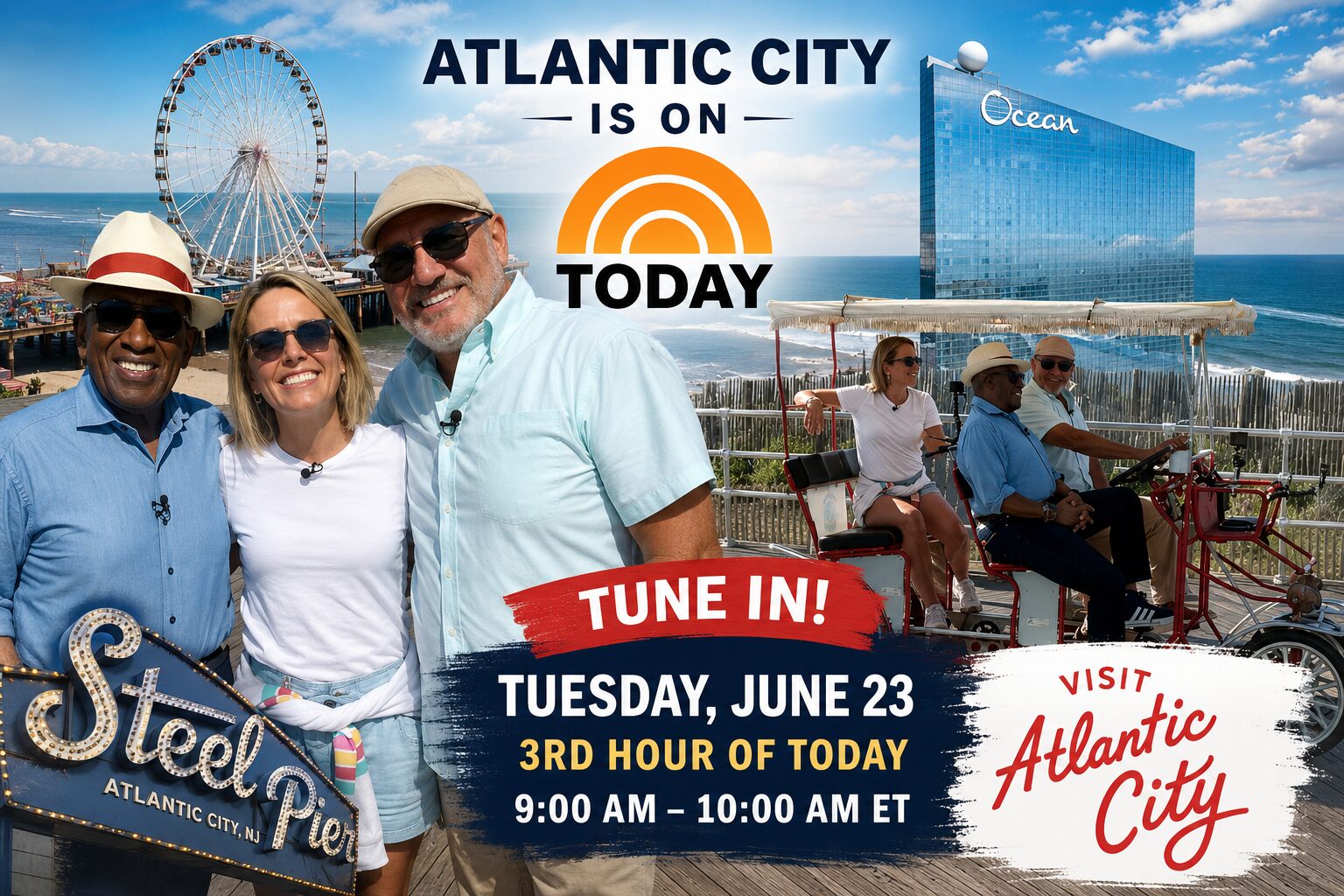 Read more about the article We Took Al Roker and Dylan Dreyer for a Ride on the Historic Atlantic City Boardwalk