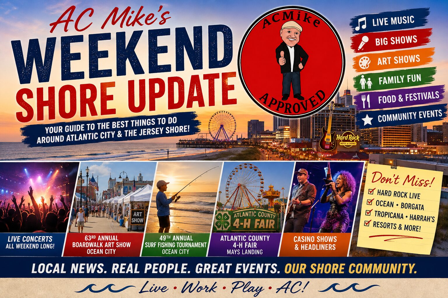 Read more about the article AC Mike’s Weekend Shore Update:  Your Guide to Everything Happening Around Atlantic City & the Jersey Shore