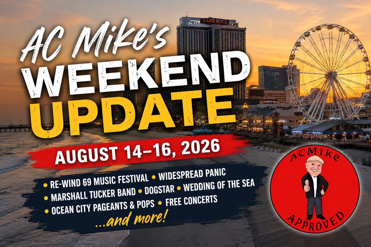 Read more about the article AC Mike’s Weekend Update: Big Music, Boardwalk Traditions & Plenty to Do at the Shore