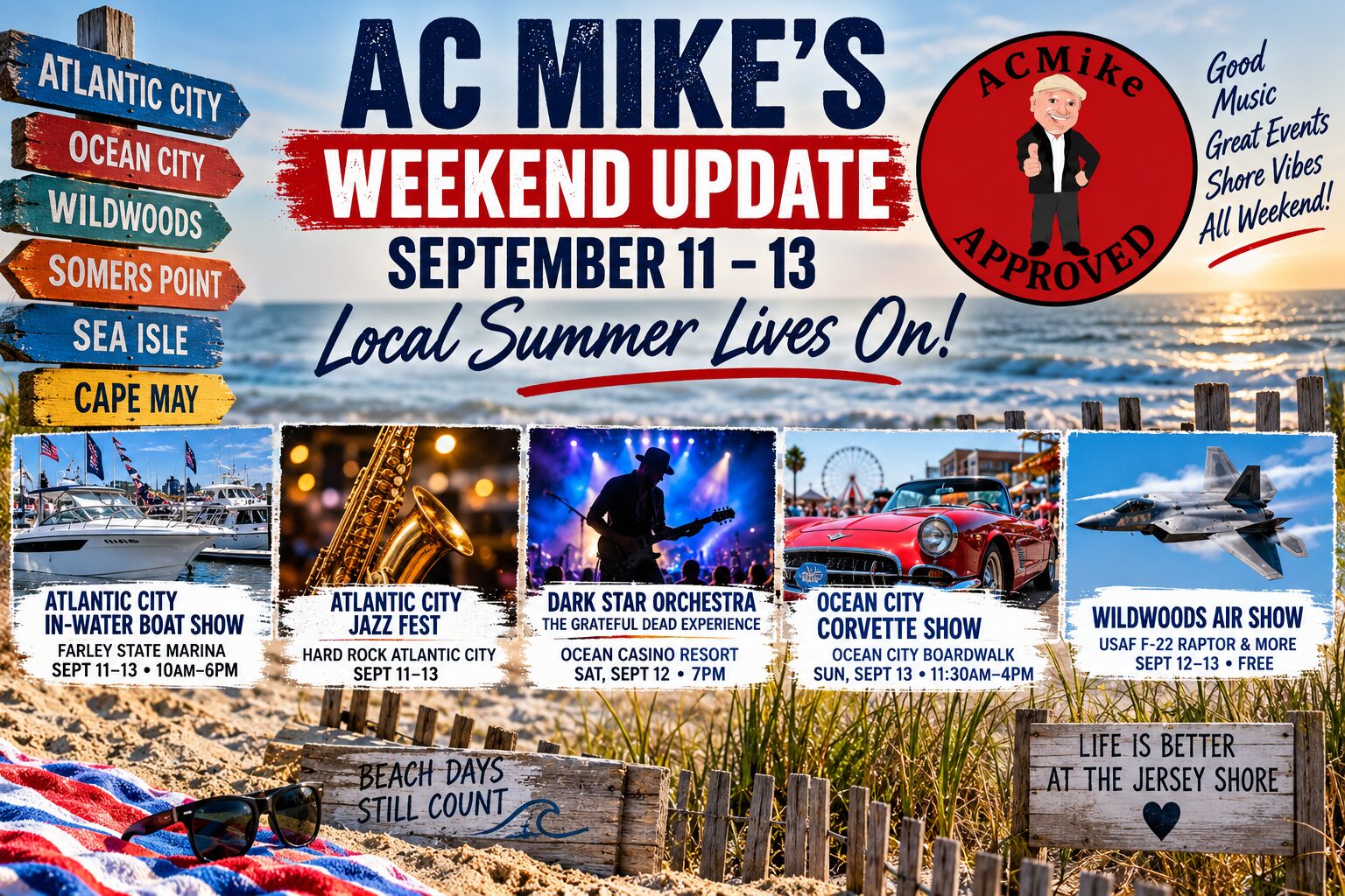 AC Mike’s Weekend Update: Local Summer Is Alive — September 11–13 in Atlantic City & Down the Shore