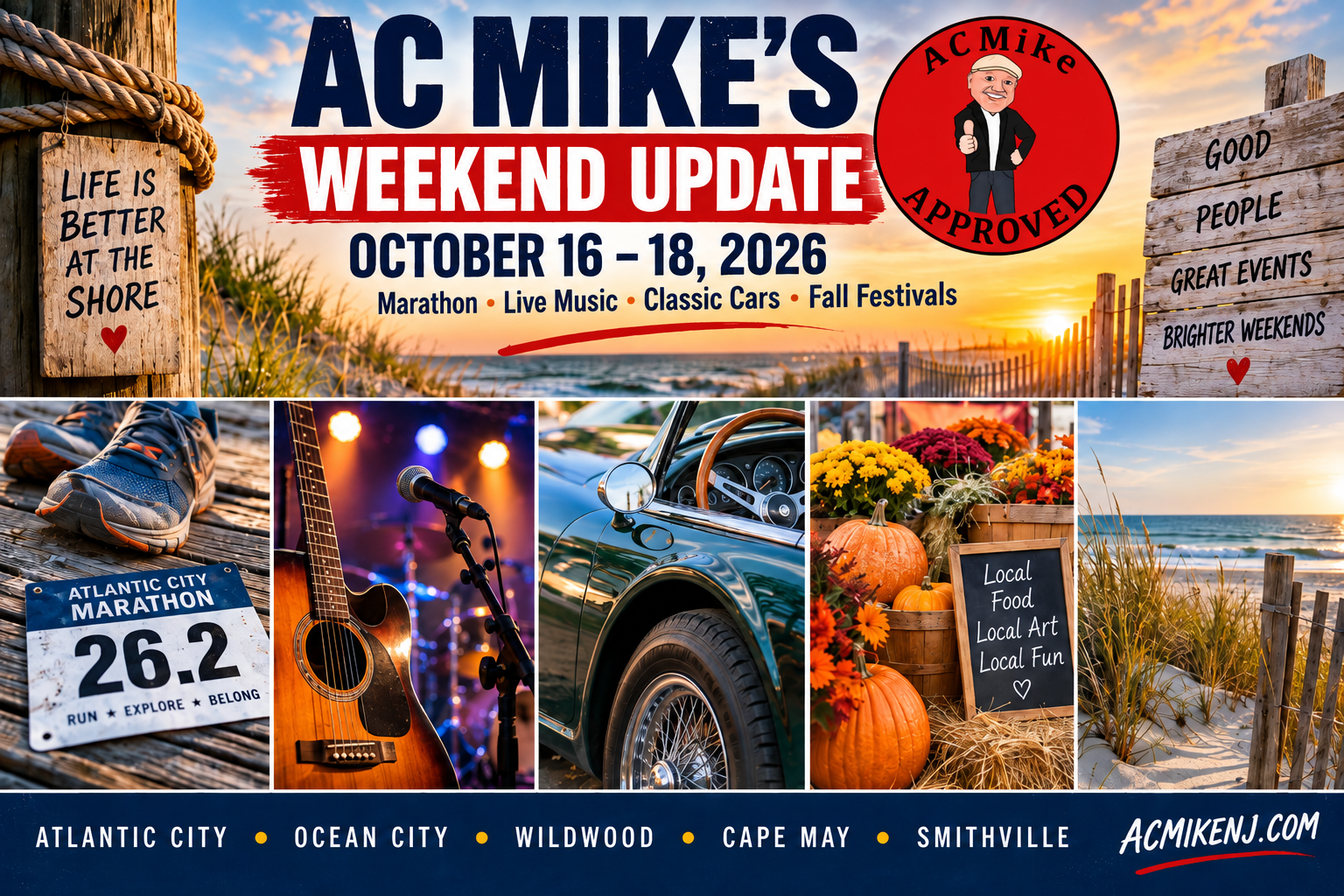 Read more about the article AC Mike’s Weekend Update: Marathon Energy, Great Music & Fall Fun (Oct. 16–18, 2026)
