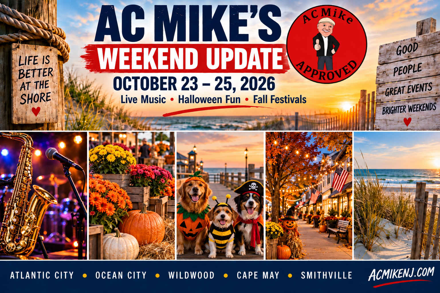 Read more about the article AC Mike’s Weekend Update: Jazz in Cape May, Godsmack in AC & Halloween Across the Shore (Oct. 23–25, 2026)